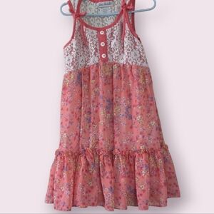 Jona Michelle Pink Floral Lace Dress
